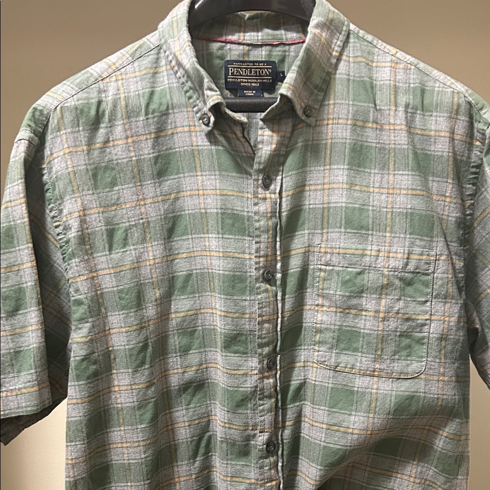 Pendleton Green Plaid Men's short sleeve